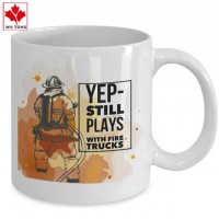 Firefighter Theme Funny Cute Ceramic Coffee Mug Novelty Mark Cup Gift Office Coffee Cup 11 oz