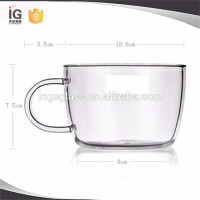 400 ml Clear Glass Tea Cup, Glass Coffee Cups with Handle