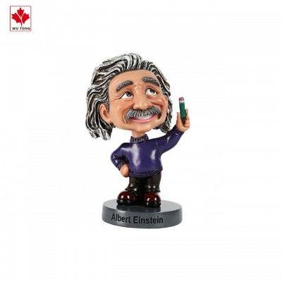 Einstein shaking his head doll car resin crafts character car decoration